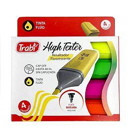 RESALTADOR TRABI HIGH TEXTER FLUO BLISTER X 4 U.