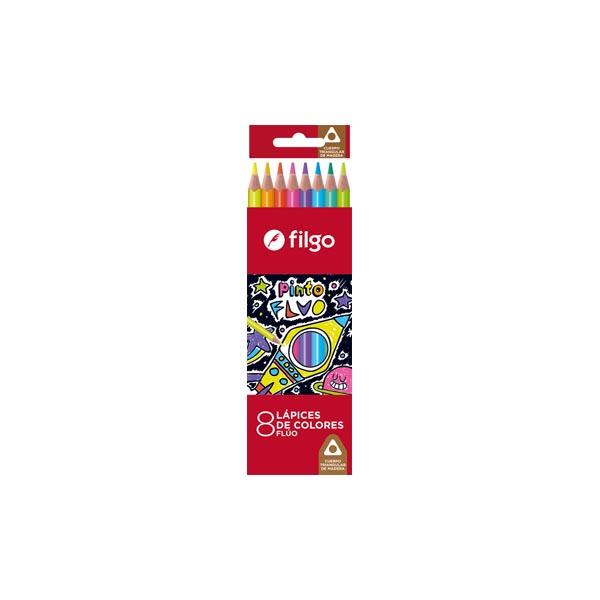 LAPIZ COLOR FILGO PINTO FLUO X 8U. LARGOS (PN401-E8)