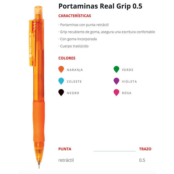 PORTAMINA REAL GRIP 0.5 /0.7 