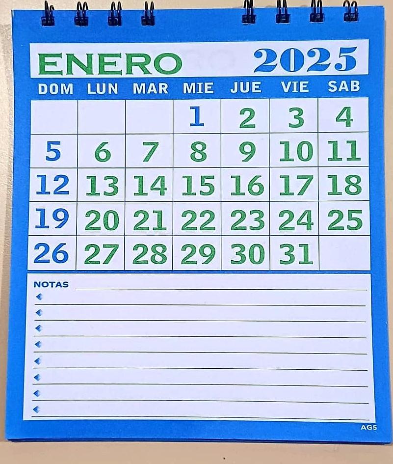 CALENDARIO MENSUAL (AG-5 ) 14X16