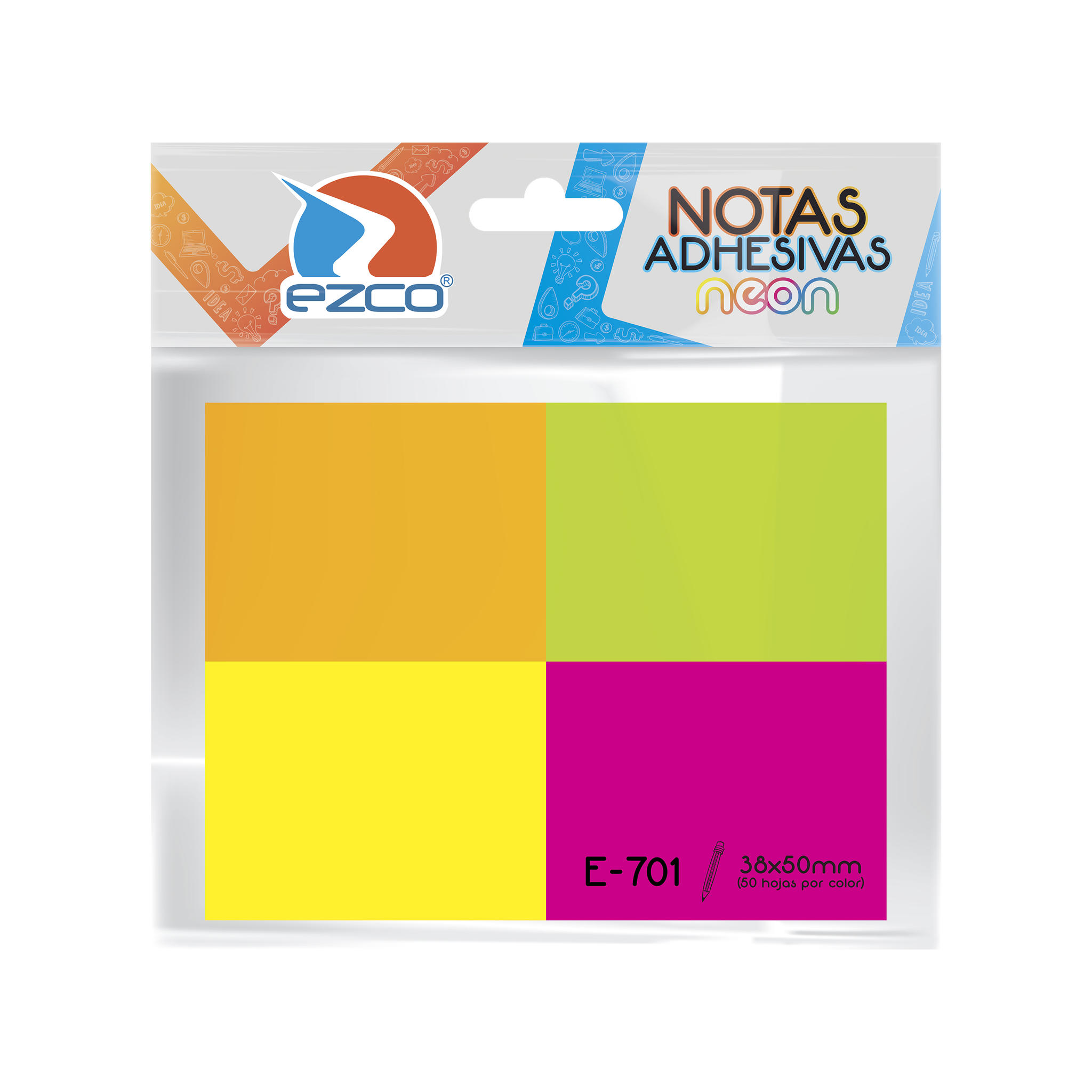 NOTAS ADHESIVA FLUO X40 COD.E 701 EZCO 