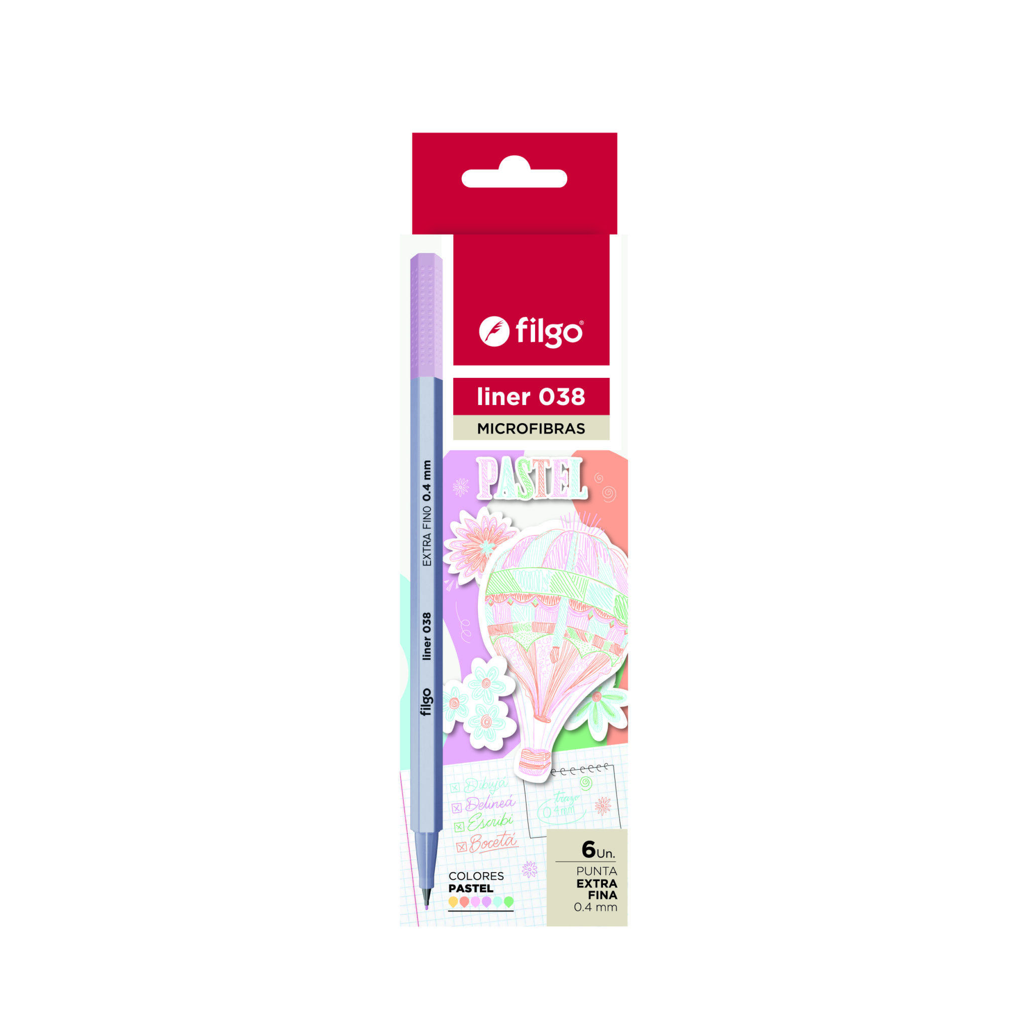 Microfibra Liner 038 Pastel x 6