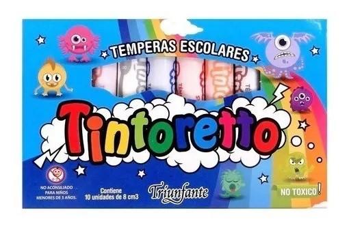 Témperas de 8 cc x 10 unidades tintoreto