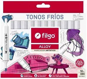 MARCADOR ALLOY TONOS FRIOS X12 