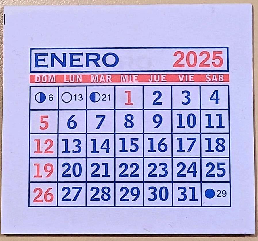 CALENDARIO MENSUAL MIGNON 5X5  (ML-5) X50