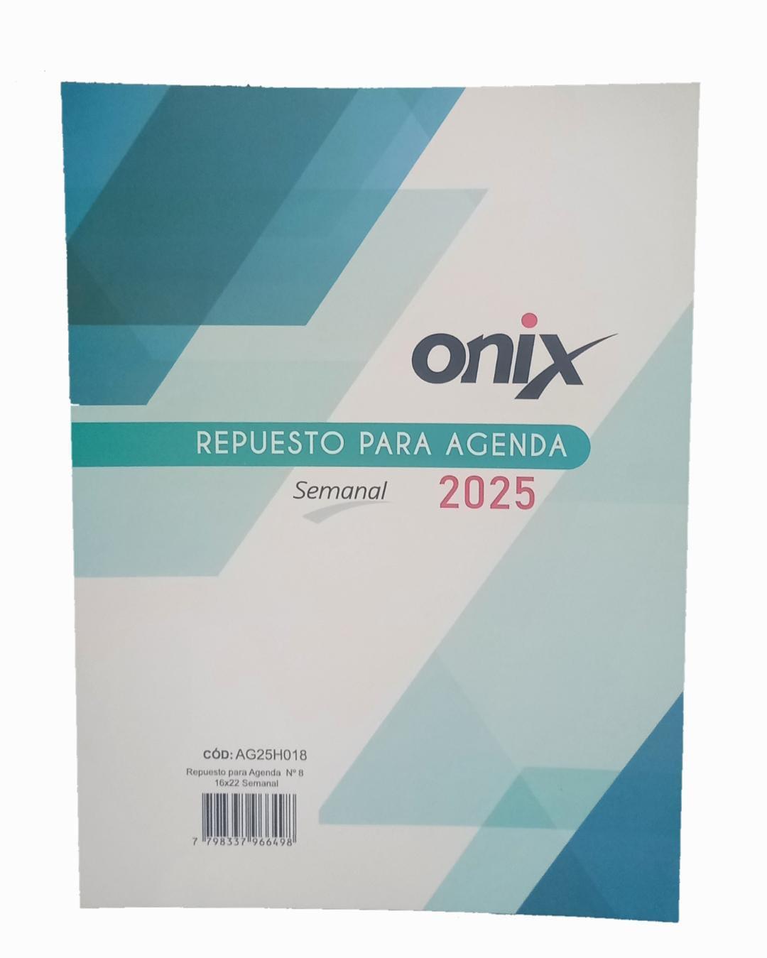 REPUESTO AGENDA  Nº8 SEMANAL ONIX 2025