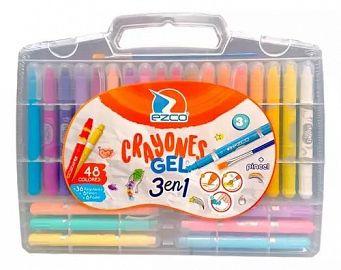 CRAYONES EZCO VALIJA GEL X48 + PINCEL (403900-48)