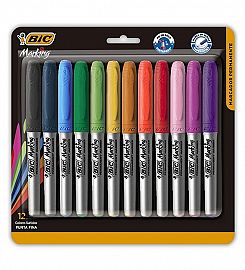 Marcadores Permanentes de Colores Bic x 12