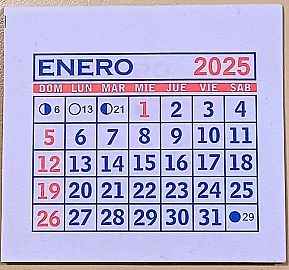 CALENDARIO MENSUAL MIGNON 5X5  (ML-5) X50